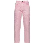 Gescheurde Denim Jeans Pinko , Pink , Dames