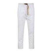 Katoenen gabardine broek met elastische tailleband White Sand , White ...