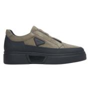 Heren Slip-On Sneakers gemaakt van Echt Groen Nubuck Er00113806 Estro ...