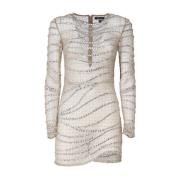 Kristal Mesh Jurk Retrofête , Beige , Dames