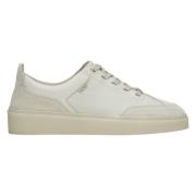 Luxe Beige Leren Velours Sneakers Estro , Beige , Dames