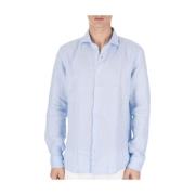 Linnen Franse Kraag Shirt Altea , Blue , Heren