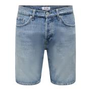 Stijlvolle Bermuda Shorts voor Mannen Only & Sons , Blue , Heren