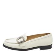 Pre-owned Leather flats Jimmy Choo Pre-owned , White , Dames