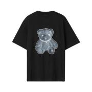 Teddy Bear Glow T-shirt Zwart We11Done , Black , Heren