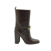 Pre-owned Leather boots Yves Saint Laurent Vintage , Brown , Dames