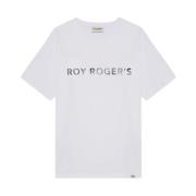 Stencil Logo Katoenen T-shirt Roy Roger's , White , Heren