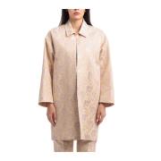 Jacquard Lurex Jas Seventy , Beige , Dames