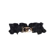 Gerimpelde elastische riem met logo Liu Jo , Black , Dames