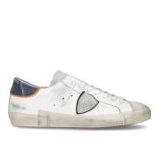 Vintage Leren Sneaker met Suède Neus Philippe Model , White , Heren