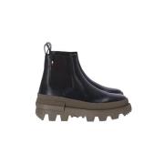 Pre-owned Leather boots Moncler Pre-owned , Black , Dames