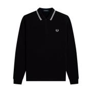 Gestreept Polo Shirt met Lange Mouwen Fred Perry , Black , Heren