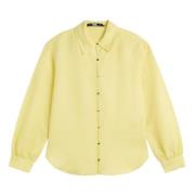 Linnen Blouse met Volumineuze Mouwen Karl Lagerfeld , Yellow , Dames