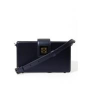 Luxe Donkerblauwe Lamsskin Box Tas Dolce & Gabbana , Blue , Dames