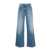 Flared Jeans met High-Rise Taille Peserico , Blue , Dames