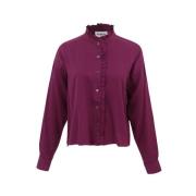 Paarse Ruches Blouse Cabanac Frnch , Purple , Dames