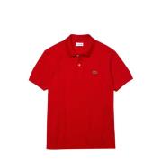 Rode Polo Shirt Geribbelde Kraag Lacoste , Red , Heren
