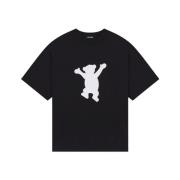 Zwart T-shirt met Teddy Bear Print We11Done , Black , Heren