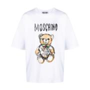 Teddy Bear Logo T-shirt Wit Moschino , White , Heren