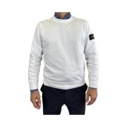 Witte Gebreide Ronde Hals Trui Stone Island , White , Heren