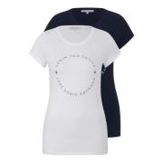 Basis T-shirt 2-Pack Ronde Hals Logo Print Tom Tailor , Multicolor , D...