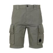 Agave Katoenen Shorts met Logo C.p. Company , Green , Heren