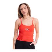 Strappy Tank Top voor Dames Calvin Klein Jeans , Red , Dames