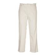 Frayed Crop Flare Jeans Michael Kors , White , Dames