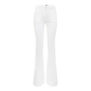 Flare Jeans met Geborduurd Logo Seafarer , White , Dames