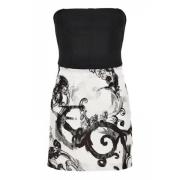 Zwart en wit barok kort jurkje Versace Jeans Couture , Multicolor , Da...