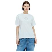 Logo Print Katoenen T-Shirt Song for the Mute , White , Dames