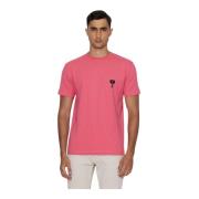 Grafische Voorkant Ronde Hals T-shirt John Richmond , Pink , Heren