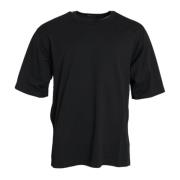 Geëmbosseerd Logo Crew Neck T-shirt Dolce & Gabbana , Black , Heren