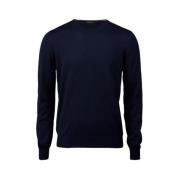 Merino Crew Neck Sweater Stenströms , Blue , Heren