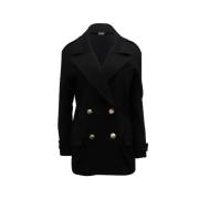 Pre-owned Wool outerwear Balmain Pre-owned , Black , Dames