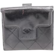 Pre-owned Leather wallets Chanel Vintage , Black , Dames