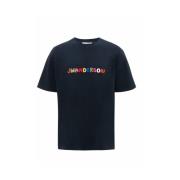 Geborduurd Logo T-shirt JW Anderson , Blue , Dames