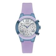 Rockstar Dameshorloge Zilveren Wijzerplaat Guess , Purple , Dames