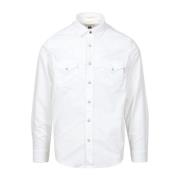 Witte Oxford Kraag Shirt met Zakken Roy Roger's , White , Heren