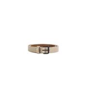 Beige Leren Riem Sofie D'hoore , Beige , Unisex