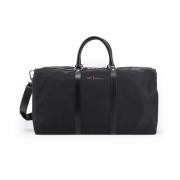 Leren Reistas met Verstelbare Schouderband Kiton , Black , Heren