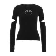 Logo Love Birds Wollen Trui Pinko , Black , Dames