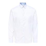 Klassiek Wit Knoopsluiting Overhemd Selected Homme , White , Heren