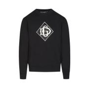Zwarte Geborduurde Sweatshirt Dolce & Gabbana , Black , Heren