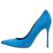 Pre-owned Suede heels Sergio Rossi Pre-owned , Blue , Dames
