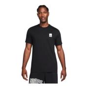 Basketbal T-shirt Heren Nike , Black , Heren