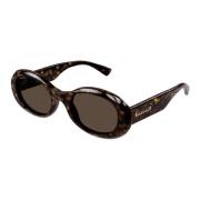 Stijlvolle ovale zonnebril Gg1587S 002 Gucci , Brown , Unisex
