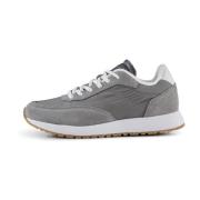 Zachte Suède en Nylon Sneaker Woden , Gray , Dames