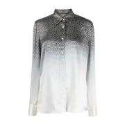 Chevron-Knit Silk Gradient Shirt Ermanno Scervino , Multicolor , Dames
