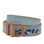 Pre-owned Leather belts Dior Vintage , Blue , Dames